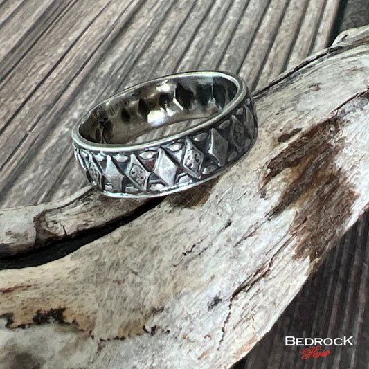 Sterling silver textured ring, engraved ring, textured silver band, unique ring design, everyday jewelry, modern ring styles