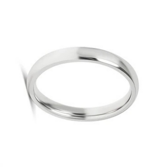 Silver rounded ring band, stainless steel, engravable, personalizable, custom jewelry, gift for him or her
