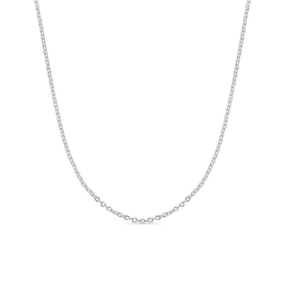 Silver crimped chain