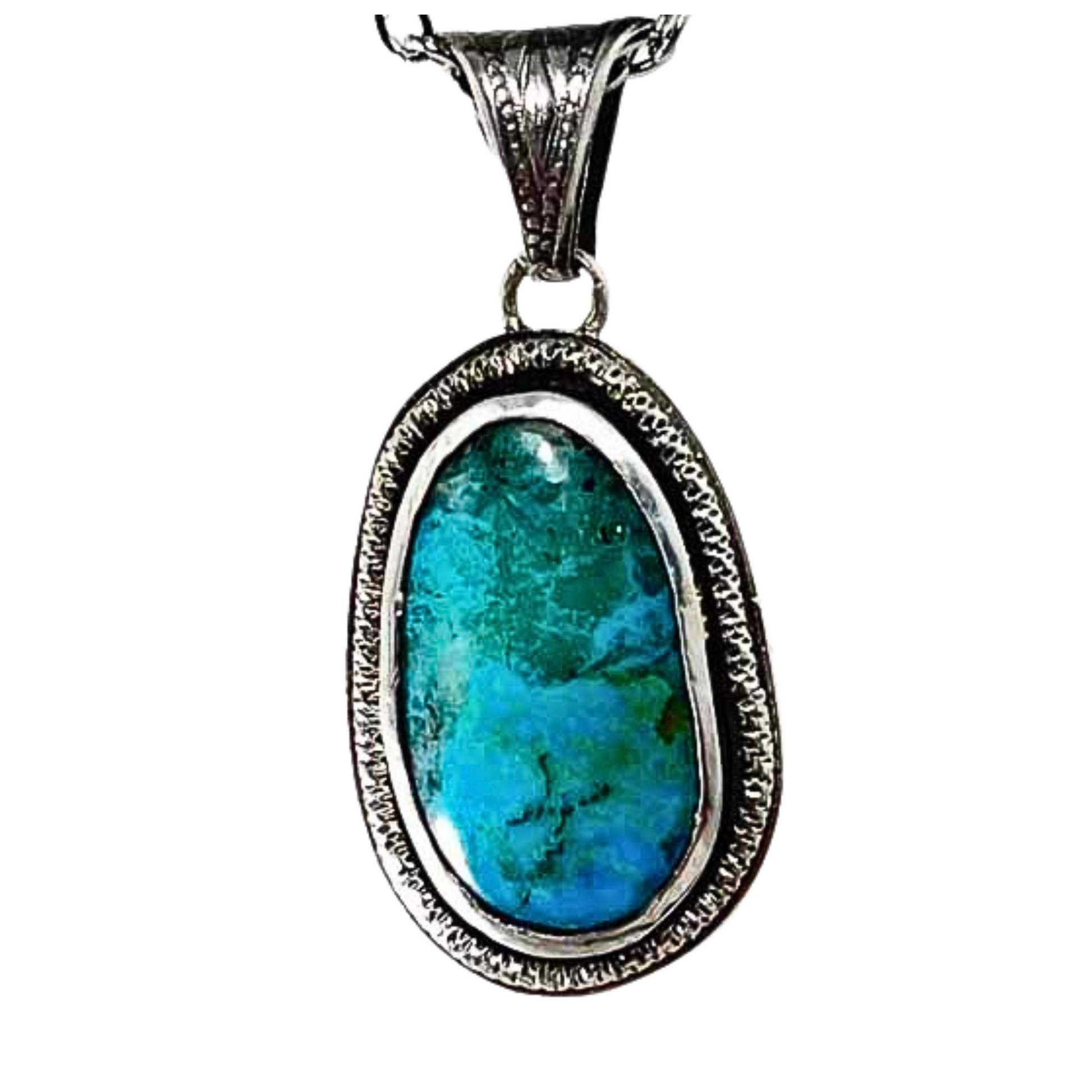 Stylish Kingman Turquoise Sterling Silver  Pendant Bedrock Rose