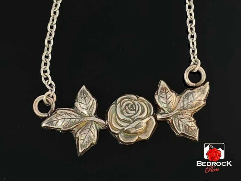 Captivating Silver Rose Pendant Bedrock Rose