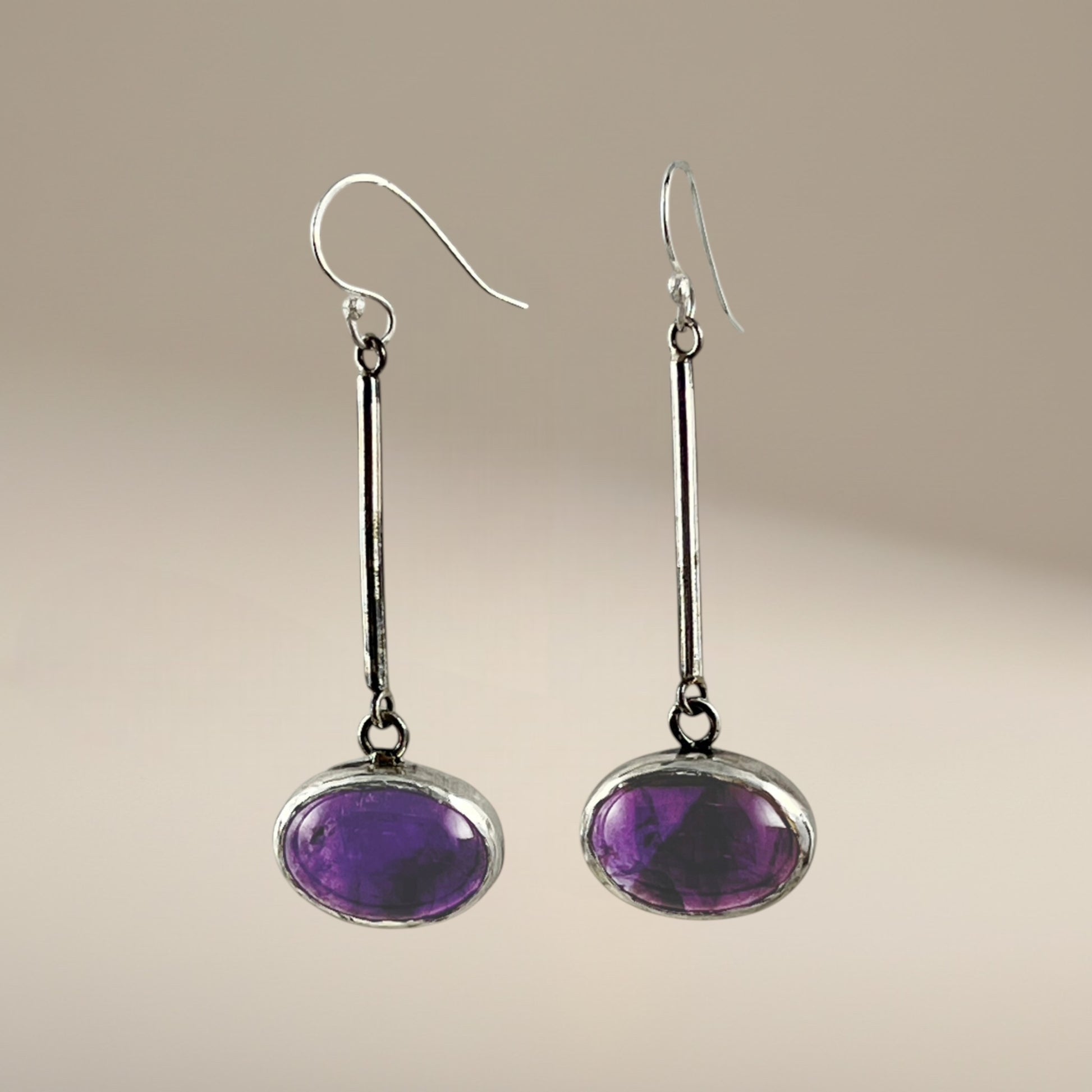 Amethyst earrings, purple gemstones, Calming Stone Earrings, Dangling earrings, February birthstone, Birthday Gift, Purple stone