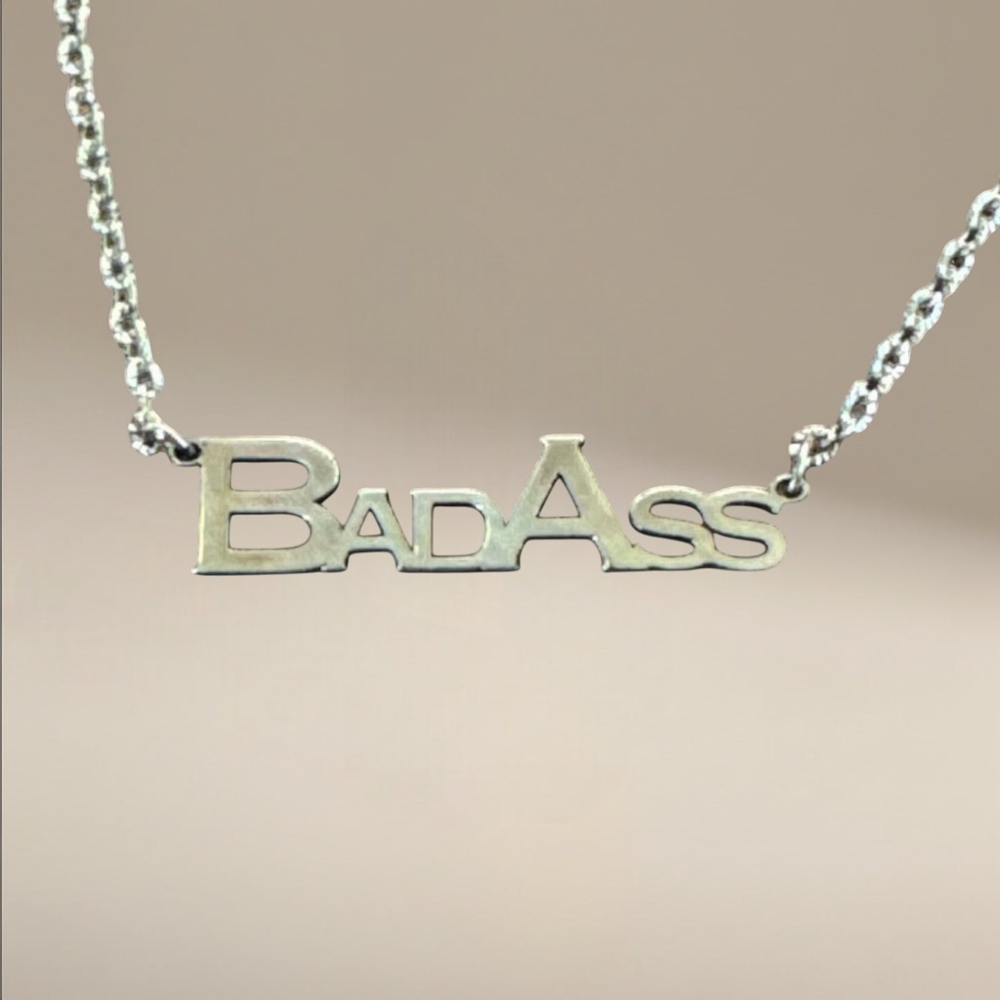 Sterling Silver Bad Ass Necklace, Laser cut Pendant, Jewelry with attitude, edgy statement piece, gift for bold women