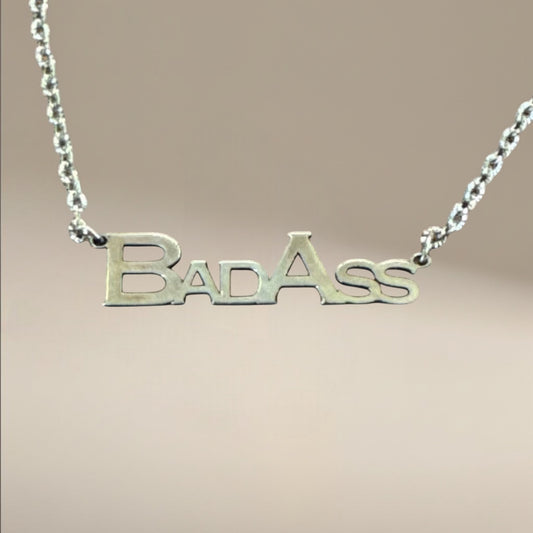 Sterling Silver Bad Ass Necklace, Laser cut Pendant, Jewelry with attitude, edgy statement piece, gift for bold women