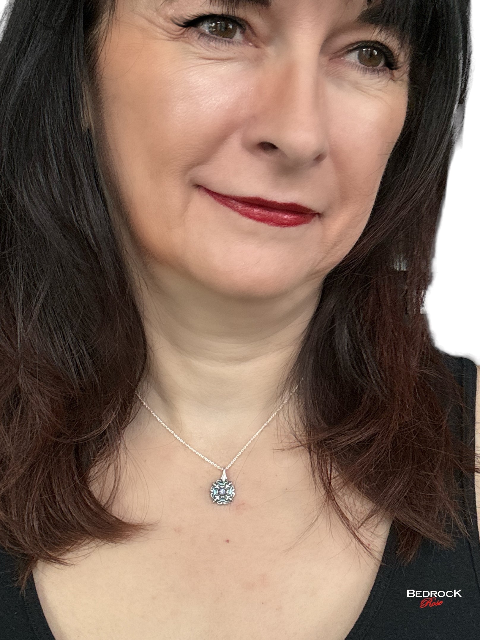 Petite elegant silver flourish pendant with tanzanite gemstone, sterling satellite chain, art nouveau jewelry, gift for her, romantic style necklace