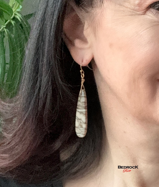 Picasso Jasper Gemstone Dangling Earrings, Picasso Stone Jewelry, Gift for Her