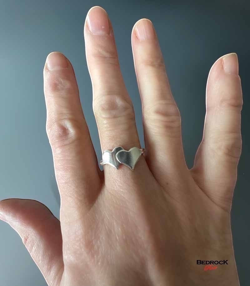 2 Hearts Silver Ring, Love jewelry, valentines gift, gift for her,