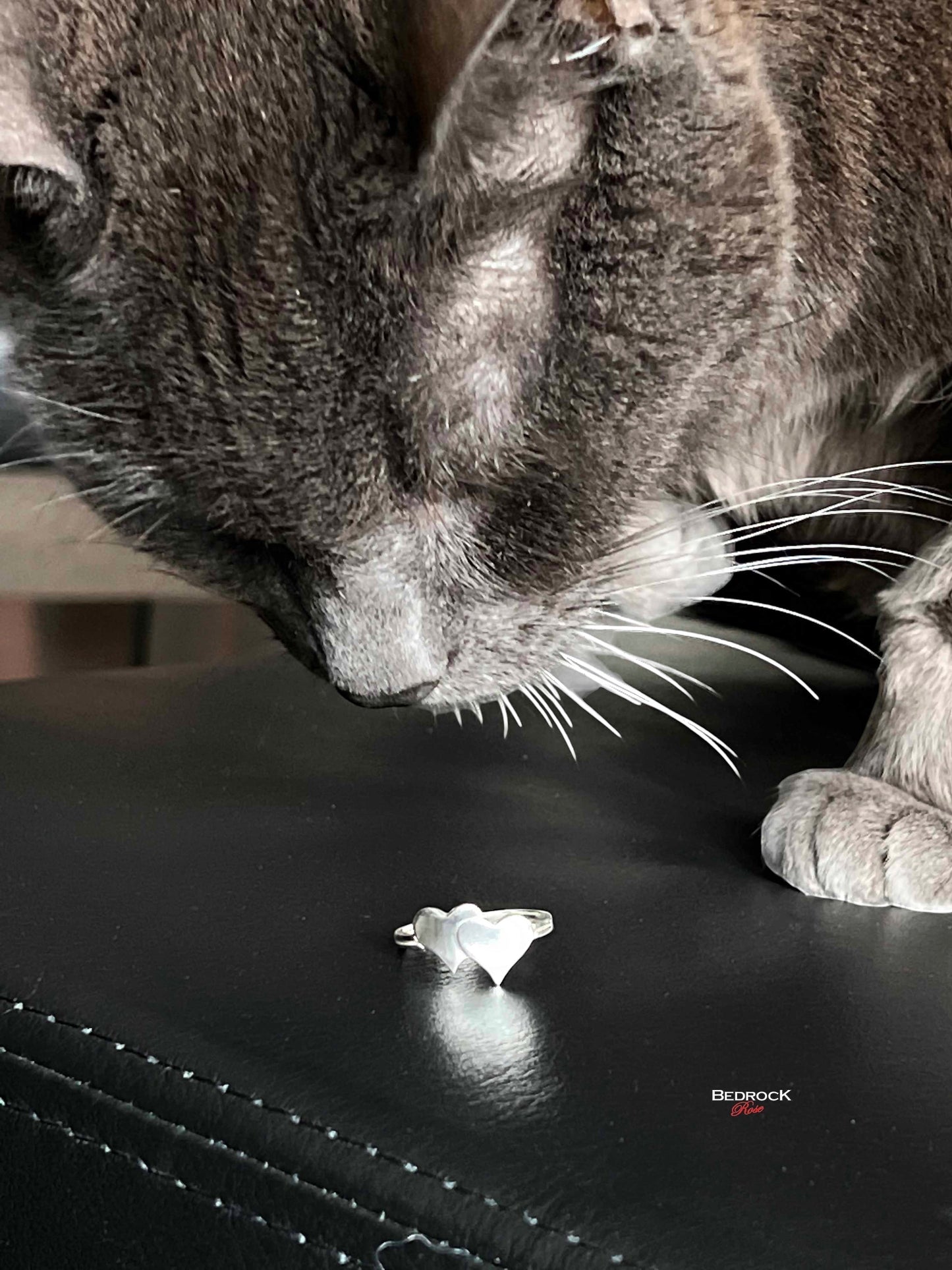 2 Hearts Silver Ring, Love jewelry, valentines gift, gift for her,