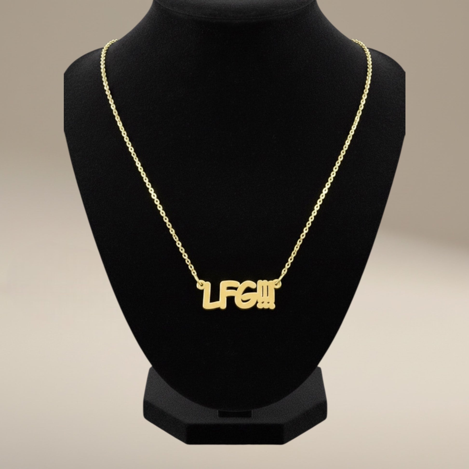 Gold Necklace  LFG engraved, Let's Freaking Go, Megan Rapinoe, Kamala Harris for President, Answer the Call, Democracy jewelry, coconut tree story, Gift for Patriotic women, Vote