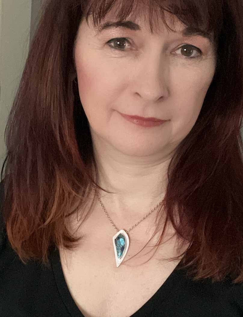 Kingman Turquoise, Lapis, and Bronze Pendant Bedrock Rose