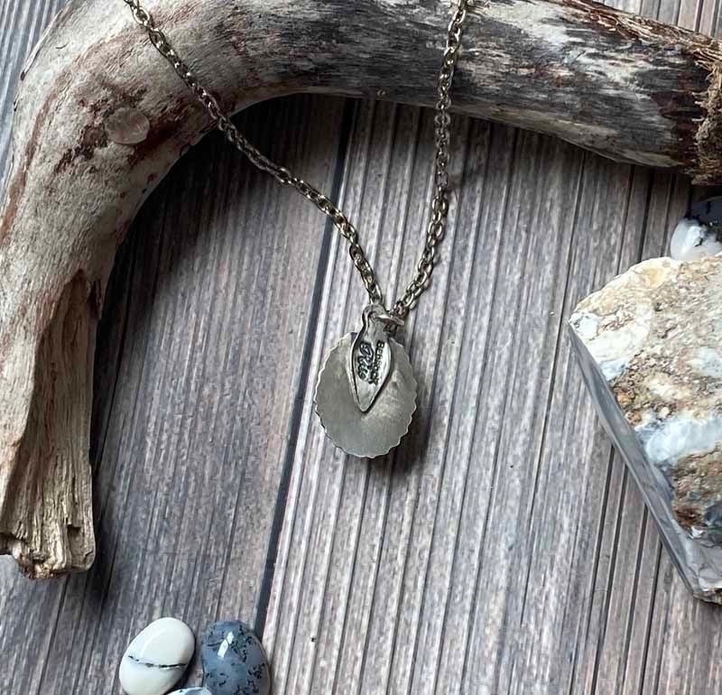 Elegant Merlinite Gemstone Sterling Silver Pendant Bedrock Rose
