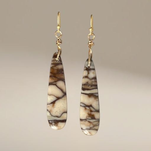 Picasso Jasper Earrings, Picasso Jasper Teardrop Earrings, Gift for Her