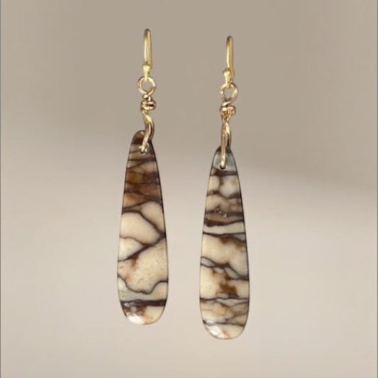 Picasso Jasper Earrings, Picasso Jasper Teardrop Earrings, Gift for Her