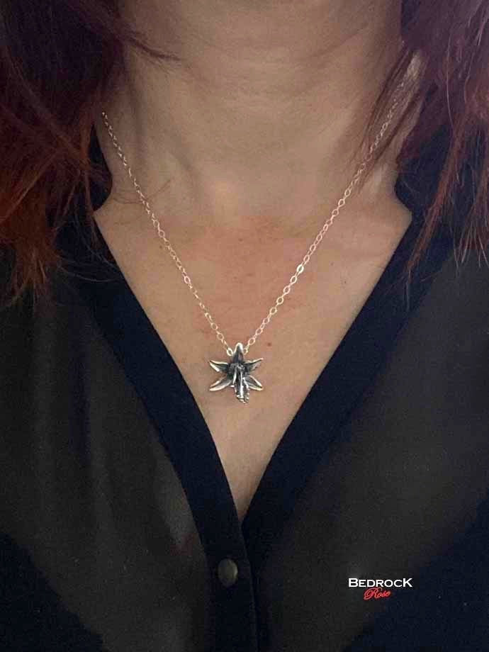 Fine Silver Orchid Pendant Bedrock Rose