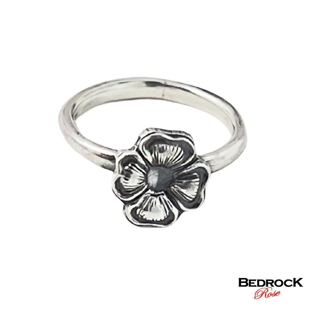 Sterling Silver Primrose Blossom Ring, Four Petal Ring, Dainty Flower Ring, Floral Jewelry