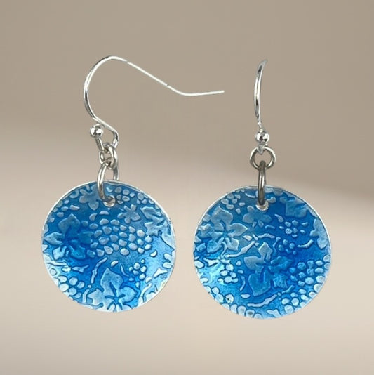 Nature-inspired accessories, whimsical fashion earrings, delicate grape design, sky blue earrings, playful grape motifs, eye-catching patterns, statement earrings, handmade jewelry