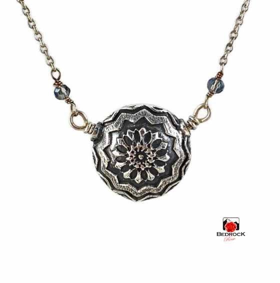 Opulent Double-Sided Mandala Pendant Bedrock Rose