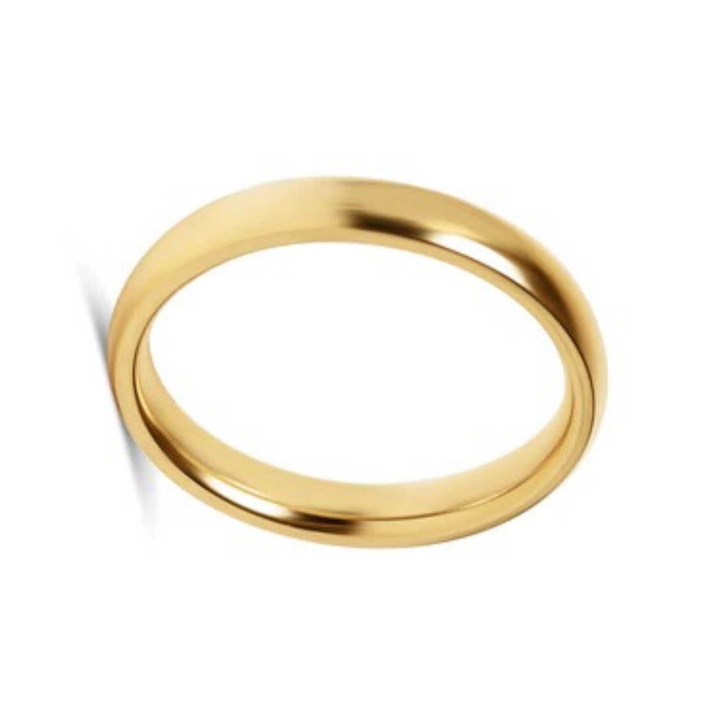 Personalized Highly Polished Rounded Stainless Steel 3 mm Band Ring