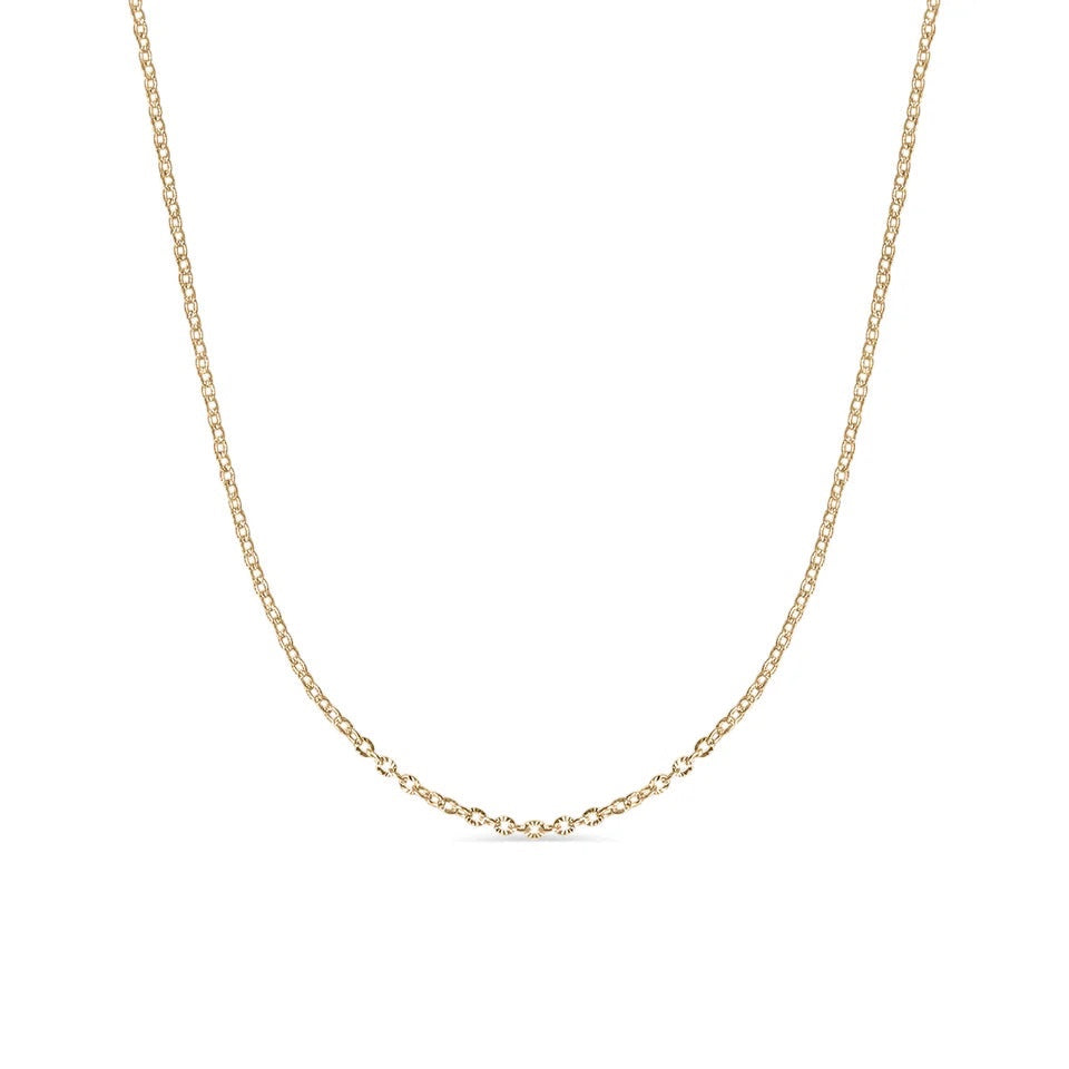 gold crimped cable chain stainless steel