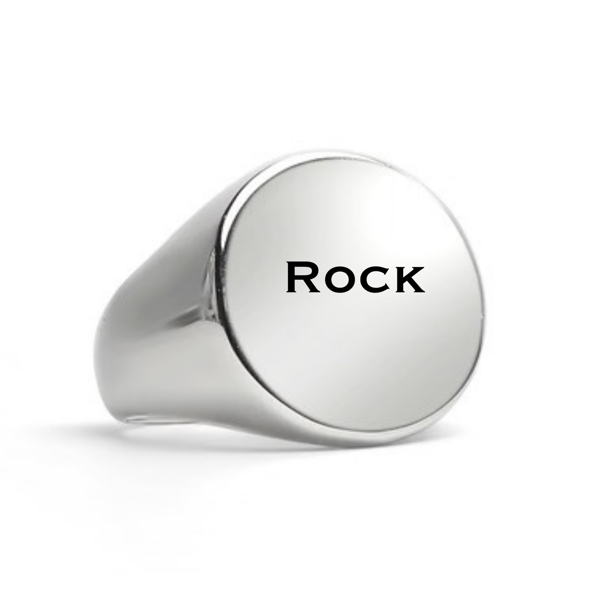 Round Signet Ring | 18mm Personalized Engraved Stainless Steel