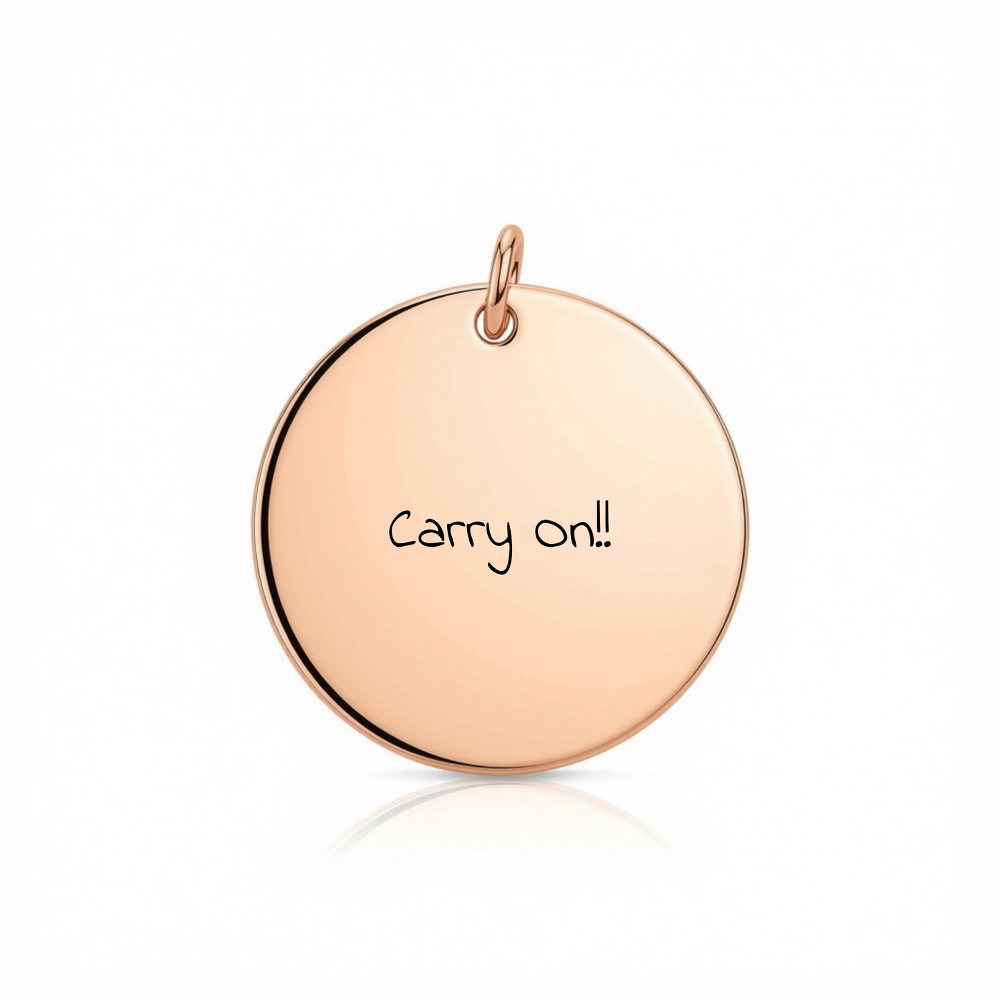 Personalized Engravable Mini Rose Gold Round Pendant
