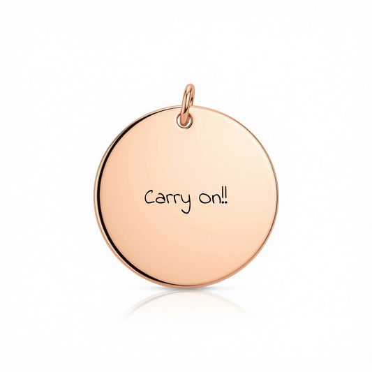 Personalized Engravable Mini Rose Gold Round Pendant