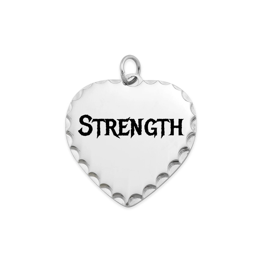 Personalized Engravable Scalloped Silver Heart Pendant