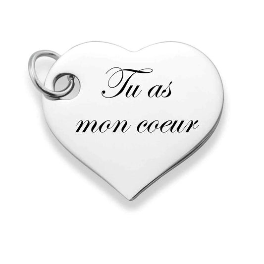 Personalized Engravable Silver Heart Pendant