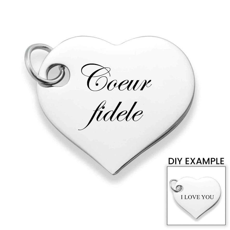 Personalized Engravable Silver Heart Pendant