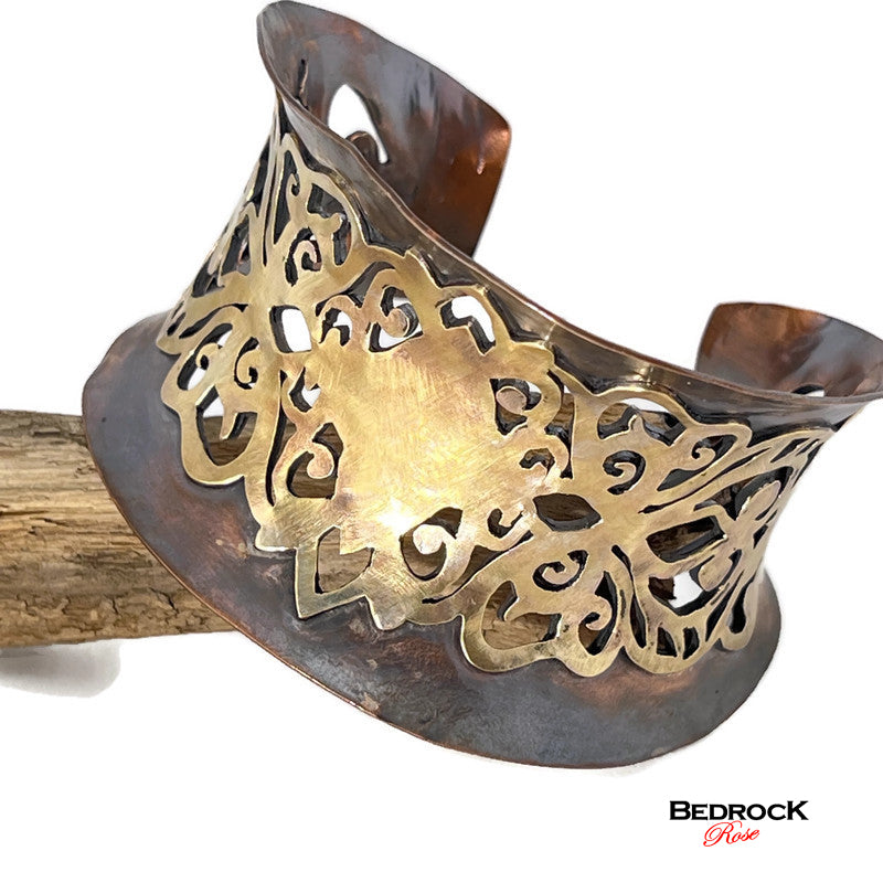 Copper Brass Bali-Inspired Cuff