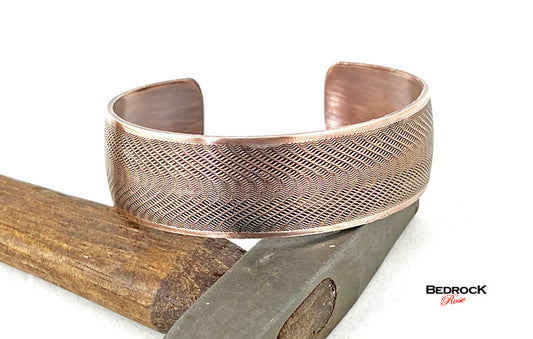 Moire pattern cuff, copper cuff, gift for her, high polish copper cuff, Domed cuff, antimicrobial copper cuff, copper cuff help with arthritis