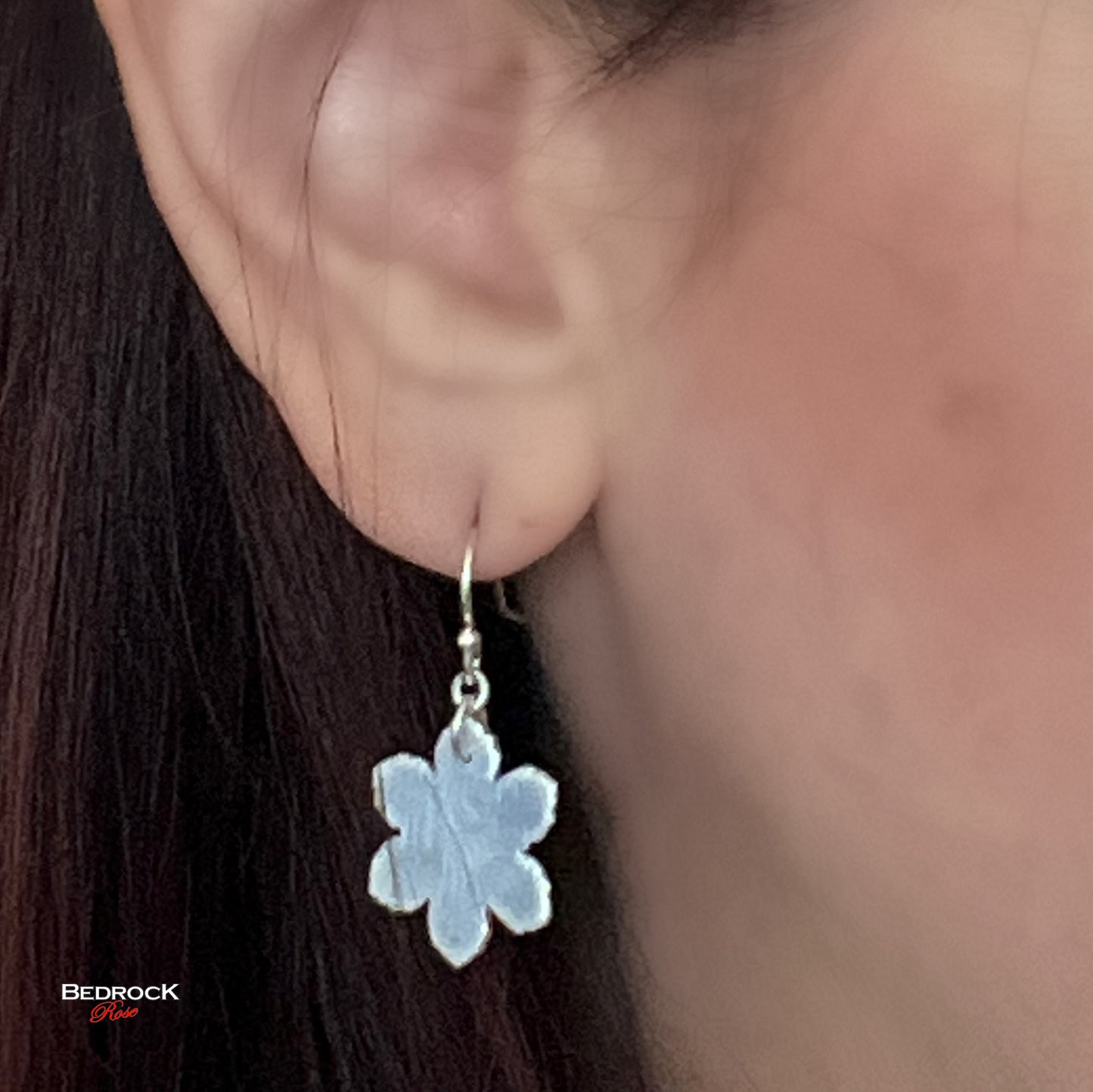 Baby Blue Flower Dangling Earrings