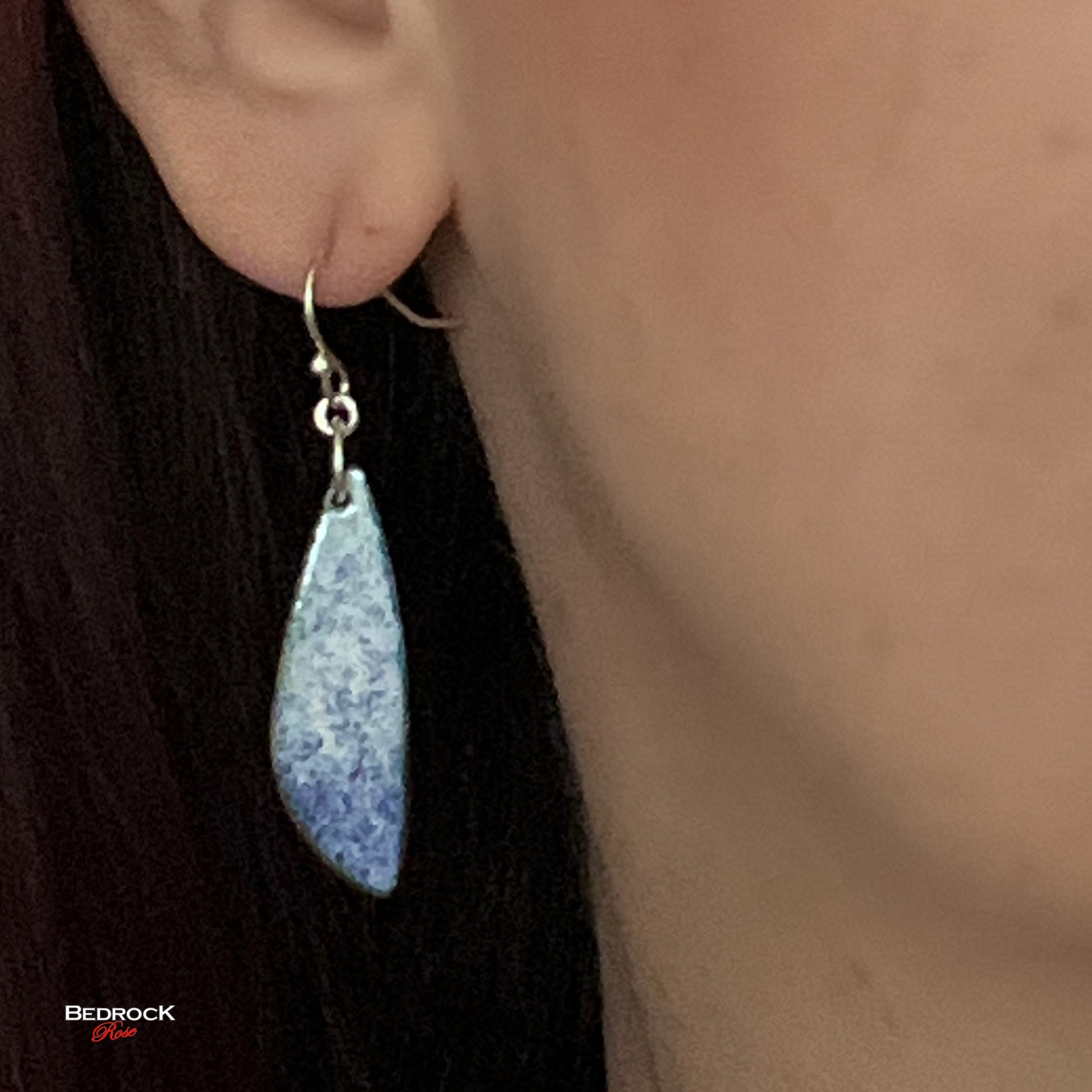 These blue-on-white speckled earrings are reminiscent of delicate china! 
