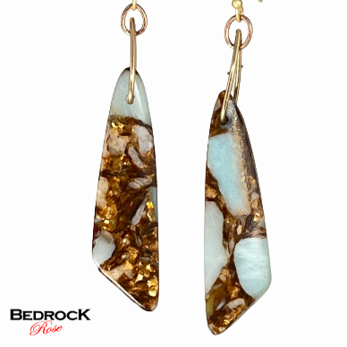 Variscite Gemstone Earrings, Variscite Calming Stone Dangling Earrings, Gift for her