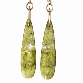 Serpentine gemstone earrings, Green Serpentine earrings, Serpentine Jewelry, Gift for her