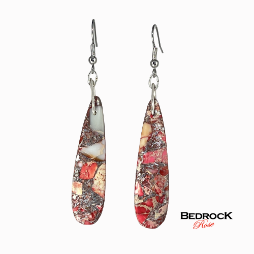 Bracciated Jasper Dangling Earrings, Gift for Her