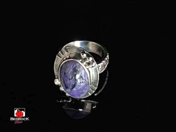 Spectacular Charoite Ring Bedrock Rose
