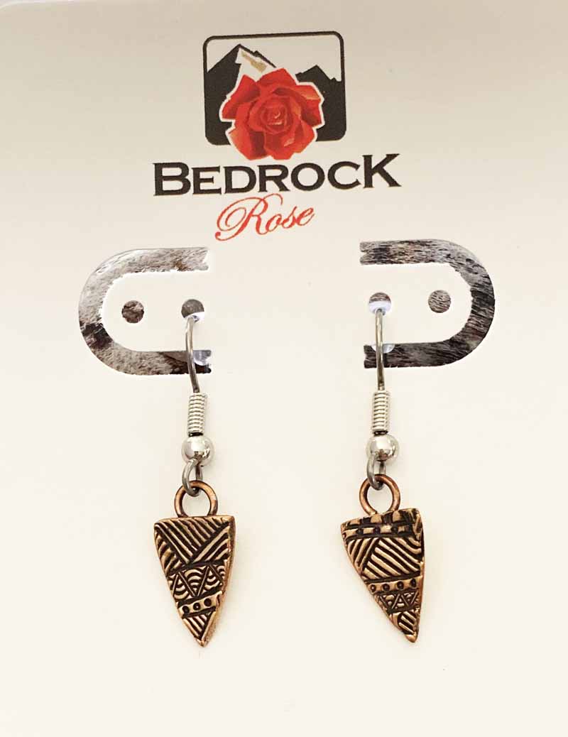 Petite Geo-Quilt Dangling Earrings Bedrock Rose