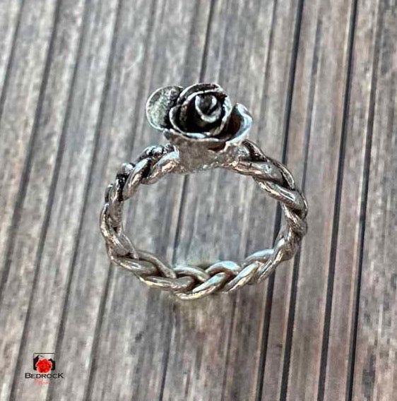 Fine Silver Rose Ring Bedrock Rose