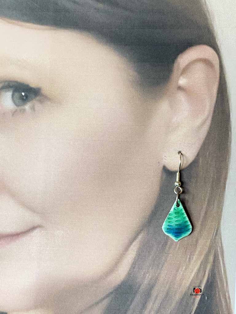 Blue and Green Arabesque Earrings Bedrock Rose