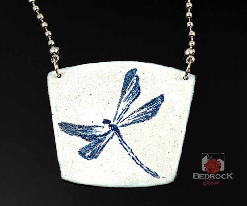 Mystical Blue Dragonfly Pendant Bedrock Rose