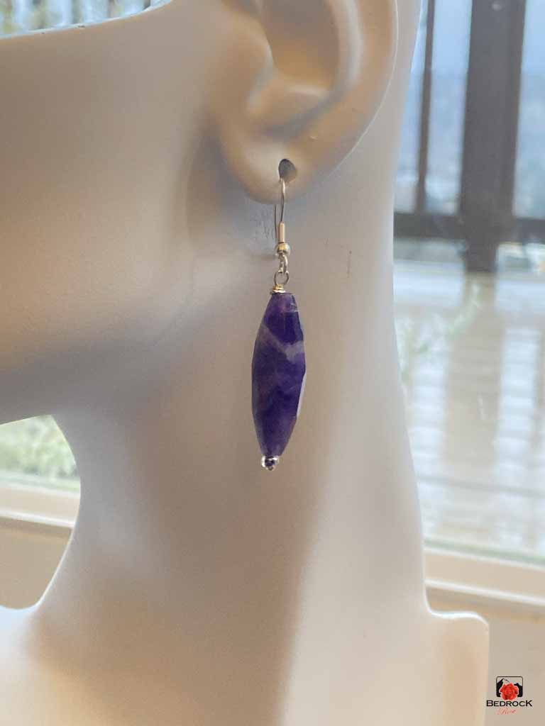 Amethyst earrings, purple gemstones, Calming Stone Earrings, Dangling earrings, February birthstone, Birthday Gift, Purple stone