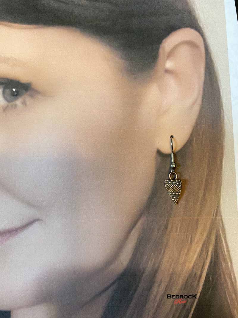 Petite Geo-Quilt Dangling Earrings Bedrock Rose
