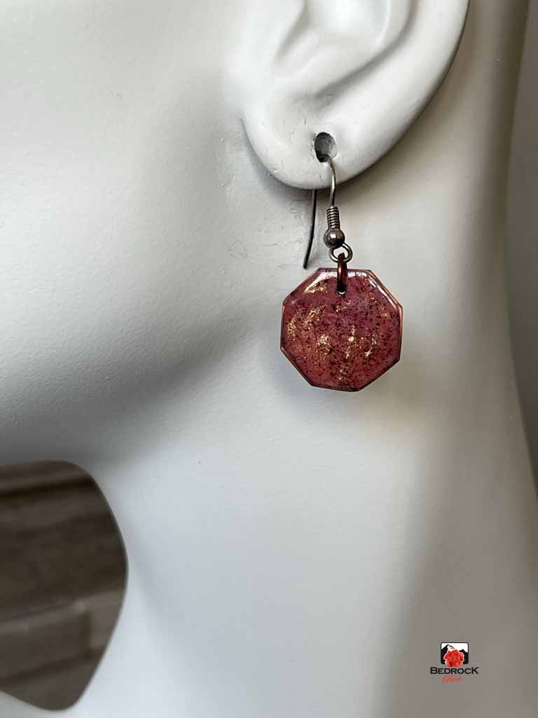 Burnt Umber Geometric Dangling Earrings Bedrock Rose, Handmade jewelry, Gift for her