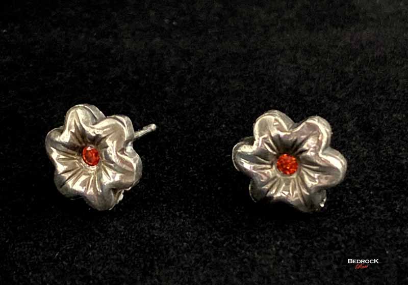 Dainty Silver Flower Post Earrings Bedrock Rose
