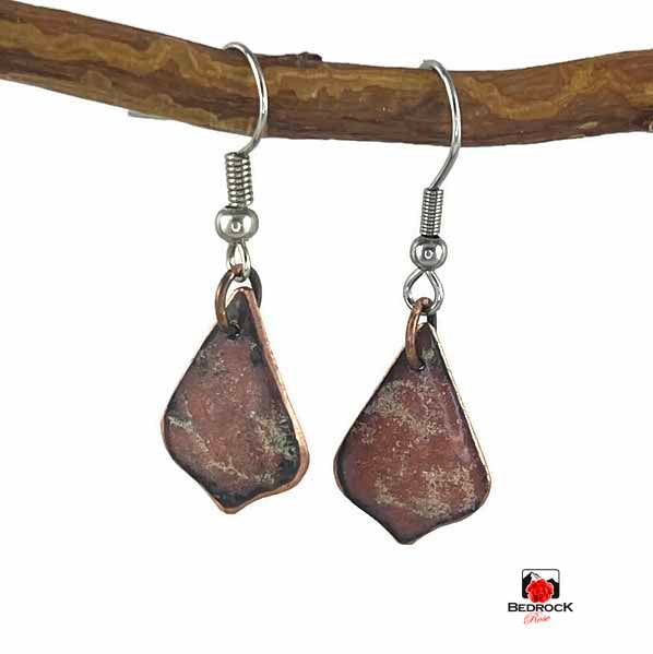 Warm Copper and Gold Accented Dangling Earrings Bedrock Rose